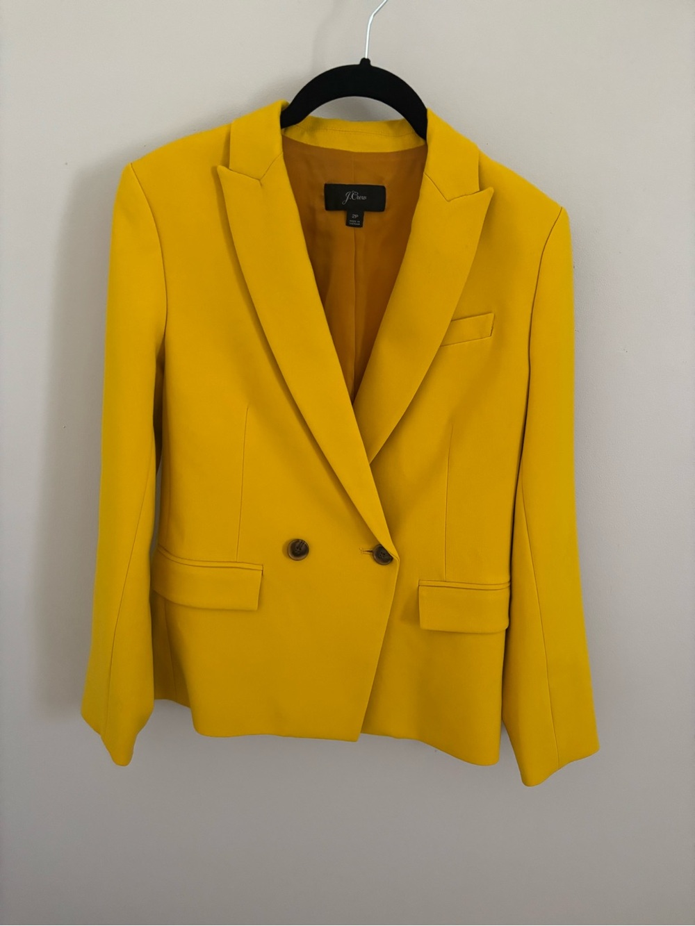 J. Crew Double-Breasted Bright Yellow Blazer